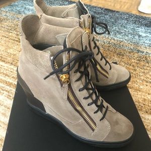 Giuseppe Zanotti Suede Wedge Sneakers
